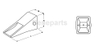 1U3452 Cat J Famiglia J450 Denti del secchio 225 235 988